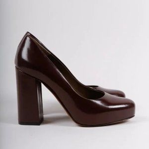 Marni Oxblood Block Heel Pumps